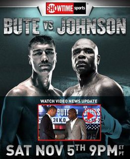 <span class="mw-page-title-main">Lucian Bute vs. Glen Johnson</span> Boxing competition