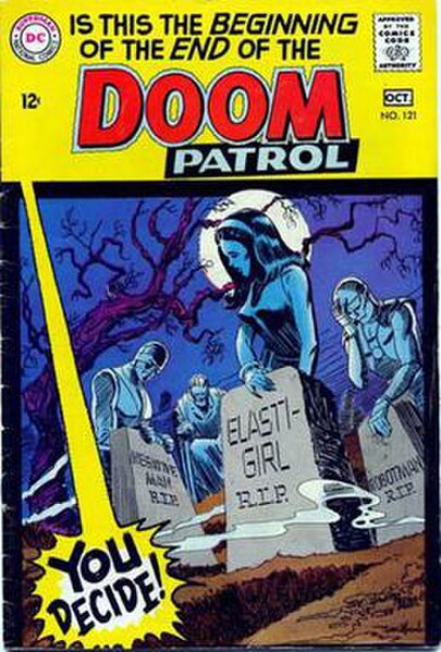 Cover to Doom Patrol #121 (September–October 1968), the last original issue of the series, with art by Joe Orlando