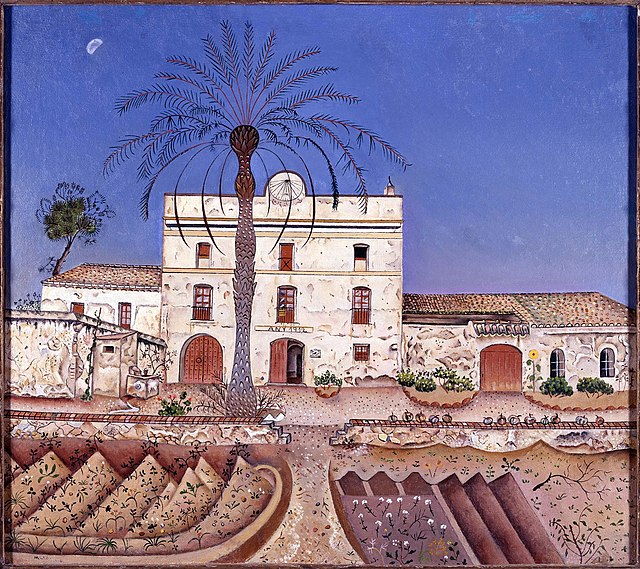 Joan Miró, 1918, La casa de la palmera (House with Palm Tree), oil on canvas, 65 x 73 cm