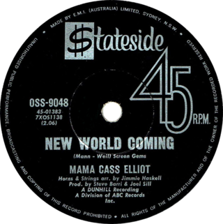 <span class="mw-page-title-main">New World Coming</span> 1970 single by "Mama" Cass Elliot