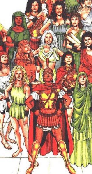 Themyscirian Amazons as represented by diversified ethnicities, art by Phil Jimenez from Wonder Woman Secret Files and Origins.