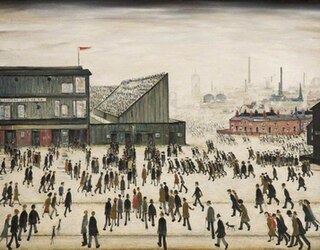 <i>Going to the Match</i> Painting by L. S. Lowry