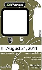 Previous card design prior to the switch to U-Pass BC UBCupass.jpg