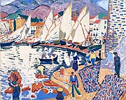 Andre Derain, 1905, Le sechage des voiles (The Drying Sails), oil on canvas, 82 x 101 cm, Pushkin Museum, Moscow. Exhibited at the 1905 Salon d'Automne.jpg