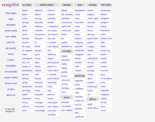 Craigslist Classified advertisements website