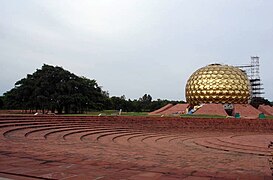 Matrimandir and the banyan tree, the centre of Auroville