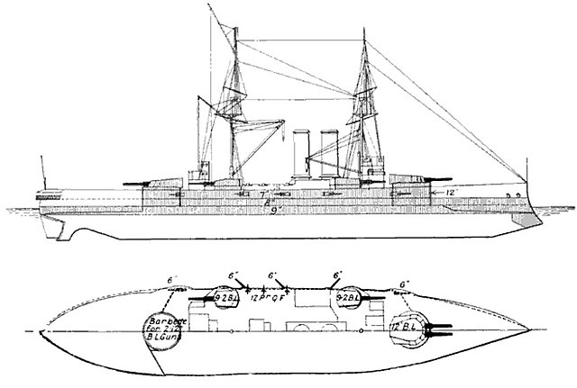 Line-drawing of the King Edward VII class