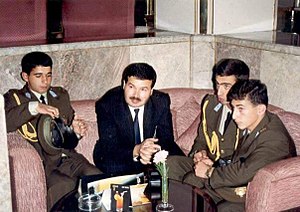 Mr Gurban Mammadov with Azerbaijani pilots in Turkiye, 1992.