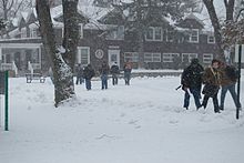 Hamlin Hall, the school's oldest building, in snow The Park School.jpg