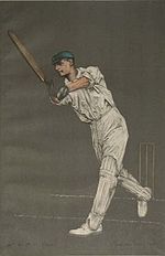 W H B Evans batting in 1905