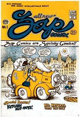 Cover of Zap Comix #1 (Feb. 1968), art by R. Crumb.