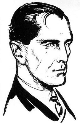 Ian Fleming's image of James Bond; commissioned to aid the Daily Express comic strip artists