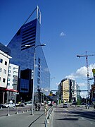 The beginning of Tartu road, SEB headquarters on the left.