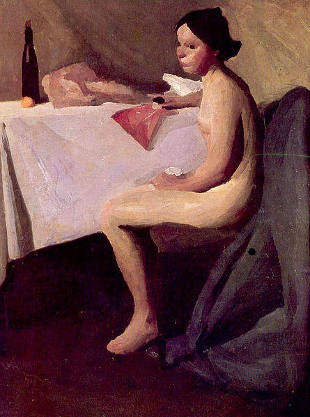 File:1907, Vladimir Becic, Akt djevojke kod stola, ulje, Moderna galerija Zagreb.jpg
