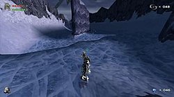 Each Toa character has a unique ability based on their elemental power; Kopaka, the Toa of ice, can snowboard down mountains. Legend of Mata Nui gameplay.jpeg