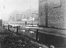 The Little Tommy Lee sewer, an open sewer in Canning Town, c.1888 Little Tommy Lee sewer.jpg