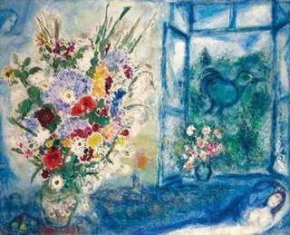 <i>Bouquet près de la fenêtre</i> Painting by Marc Chagall