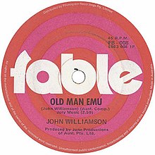 Old Man Emu par John Williamson 1970 single.jpg