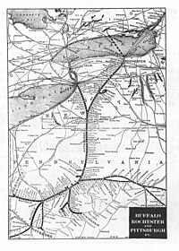 Map of Buffalo, Rochester, and Pittsburgh Railway, 1907. Marion Center is located in the spur to the right of Pittsburgh just south of the Indiana Junction. BR&ProuteMapIn1907.jpg