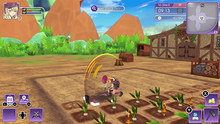 The female main character tills a field of radishes with a hoe. Rune Factory 5 screenshot.png