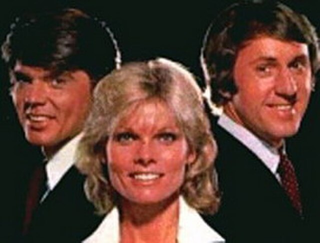 John Davidson (left), Cathy Lee Crosby (middle), and Fran Tarkenton (right); from ABC promotional photography.