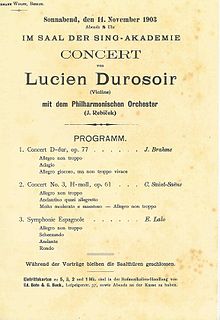 November 1903 concert program at the Berlin Sing-Akademie.