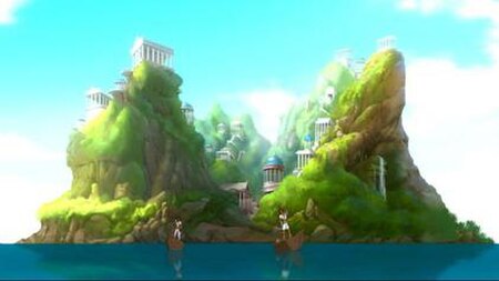 Themyscira as shown in the 2010 film Superman/Batman: Apocalypse.