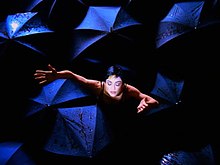 The final screenshot of the music video, depicting an air view of Madonna surrounded by black umbrellas. Madonna Rain.jpg