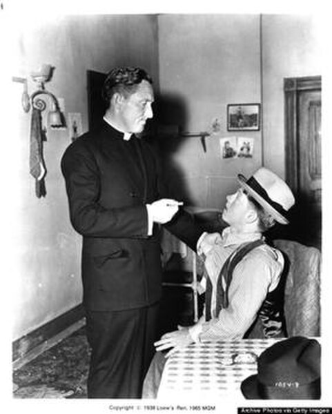 Spencer Tracy and Rooney in a scene from Boys Town (1938)