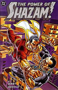 Cover art from the trade paperback edition of The Power of Shazam! graphic novel (released in 1995), art by Jerry Ordway. PowerofShazam! TPB.jpg