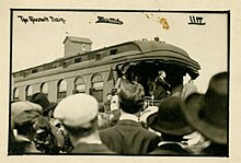 Theodore Roosevelt speaking in Org T Roosevelt's train in Org, Mn.jpg