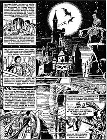 A page from Titkok bolygoja (1982), a fantasy/sci-fi comics by Attila Fazekas Titkok bolygoja by Fazekas.jpg