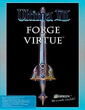 Box cover for Ultima VII: Forge of Virtue expansion, depicting The Black Sword Ultima 7 - Forge Of Virtue box cover.jpg