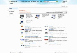 Ein Screenshot von Windows Live Alerts