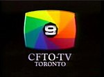 A version from the early 1990s of CFTO's longtime multicoloured iris logo (designed by art director Joern Dressel), first introduced during the transition to colour television in 1965. It was unused for much of the 1980s in favour of a blue "circle 9" design before returning c. 1987. This version was later used as the basis for the logo used by the Baton Broadcast System. CFTO 9 ID.jpg
