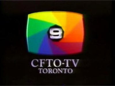 A version from the early 1990s of CFTO's longtime multicoloured iris logo (designed by art director Joern Dressel), first introduced during the transi