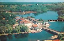 An aerial view of Coboconk in the 1960s