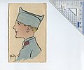 Drawing of a young Poilu.WWI-era postcard art.Wittig collection.item 45.obverse.scan.jpg