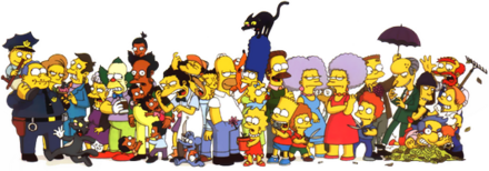 The Simpsons sports a vast array of secondary and tertiary characters. Simpsons cast.png