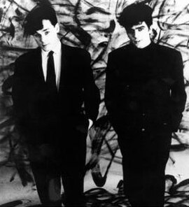 Billy Mackenzie (left) and Alan Rankine in a Sire promotional image, c. 1981