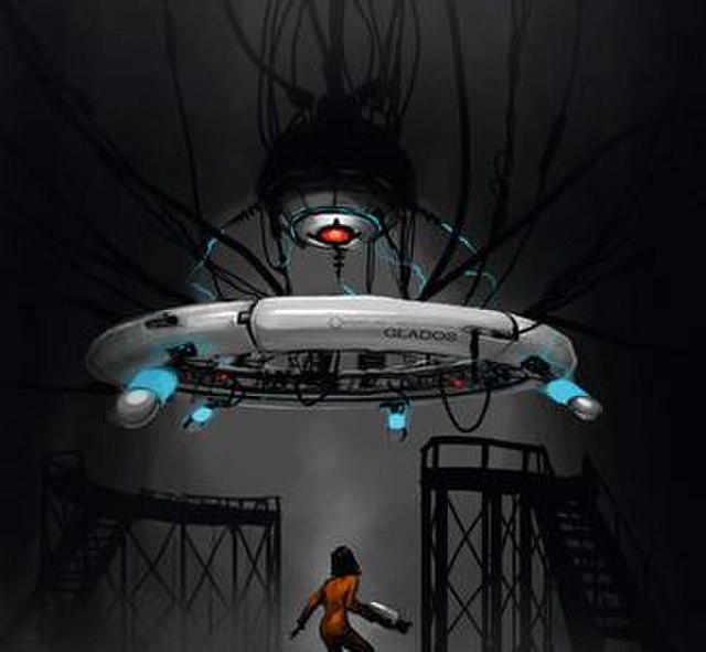 GLaDOS went through several redesigns before artists settled on the final anthropomorphic shape. Early concepts featured a floating brain and a spider
