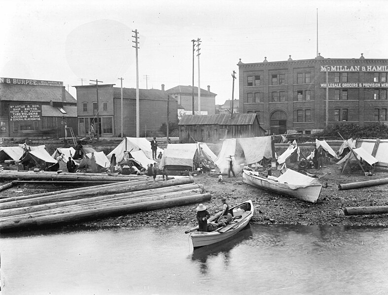 File:Indigenous encampment at Alexander and the foot of Columbia Street, Vancouver 1898.jpg