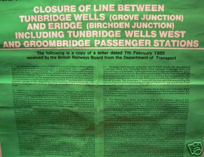 Notice announcing the Station's closure in 1985