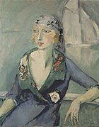 La femme au foulard, before 1920, oil on canvas, 92.5 cm × 73.5 cm (36.4 in × 28.9 in)