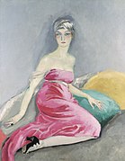 La robe rose (Ève Francis), c. 1919, oil on canvas, 146.5 cm × 114.3 cm (57.7 in × 45.0 in)
