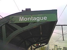 Standard MTA style signage at Montague station Montague name plate.jpg