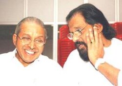 Yesudas with poet and lyricist O. N. V. Kurup