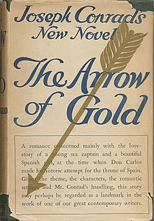 First UK edition (publ. T. Fisher Unwin) TheArrowOfGold.jpg