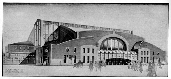 Vyborg railway station competition entry, Sigurd Frosterus, 1904.