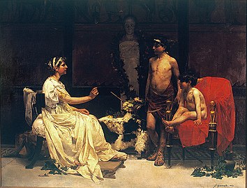 Cornelia with her sons, Tiberius and Gaius Gracchus.